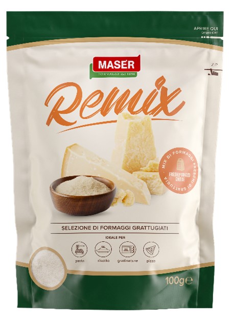 Busta richiudibile formaggio grattugiato REMIX 100 GR - Basso Sebastiano