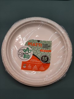 Etichetta e film per piatto tondo monouso in polpa di cellulosa - ZAS TRADING SRL