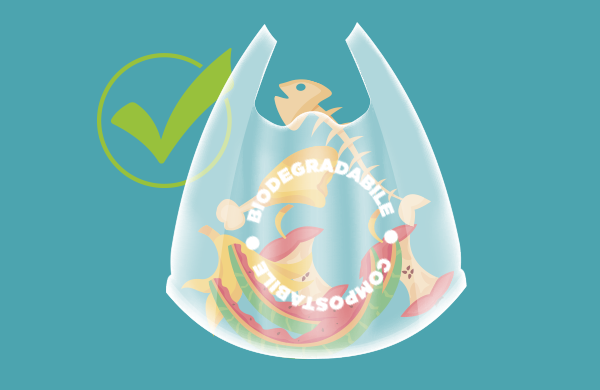 Per la raccolta dei rifiuti organici usa solo i sacchetti di bioplastica compostabile.