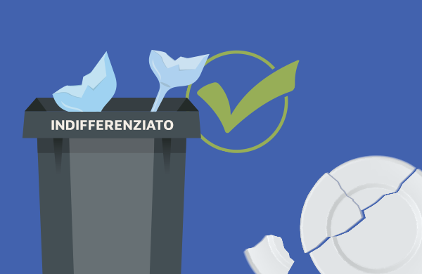 Il cristallo e la ceramica vanno conferiti nell’indifferenziato, non nel vetro.