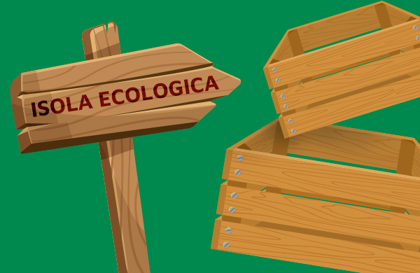 Gli imballaggi in legno devono essere portati all’isola ecologica.