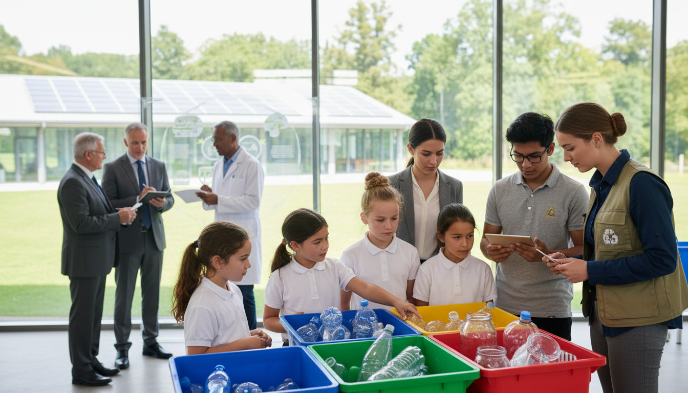 Attività di riciclaggio in gruppo.
